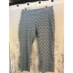 Peck & Peck Blue Floral Cropped Pants 10